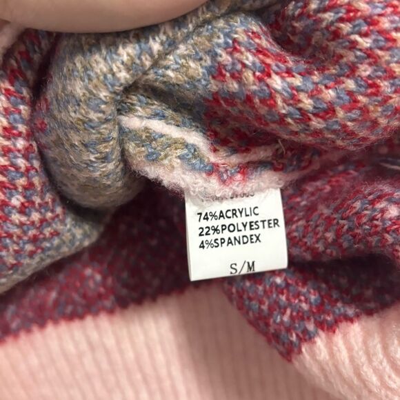 Debut Pink Teddy Bear Crew Neck Sweater Soft S/M - Picture 3 of 4